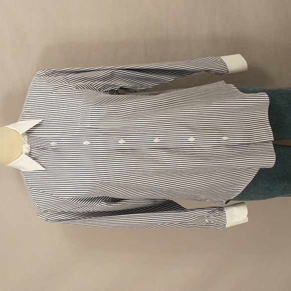 Ralph Lauren Blue Label Tops - White Collar Blue Pinstripe Button Down Shirt Ralph Lauren Blue Polo Quality